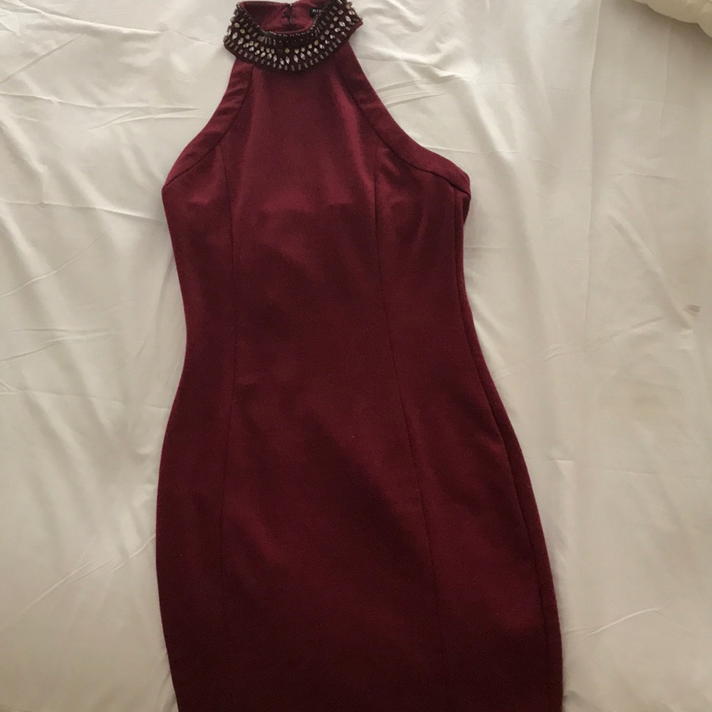 Small mini cocktail dress with embellished collar